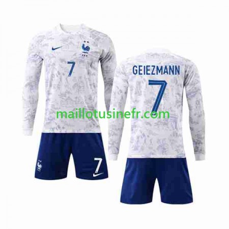 Maillot de Foot France Griezmann 7 Extérieur Coupe du monde 2022 Manches Longues - Enfant